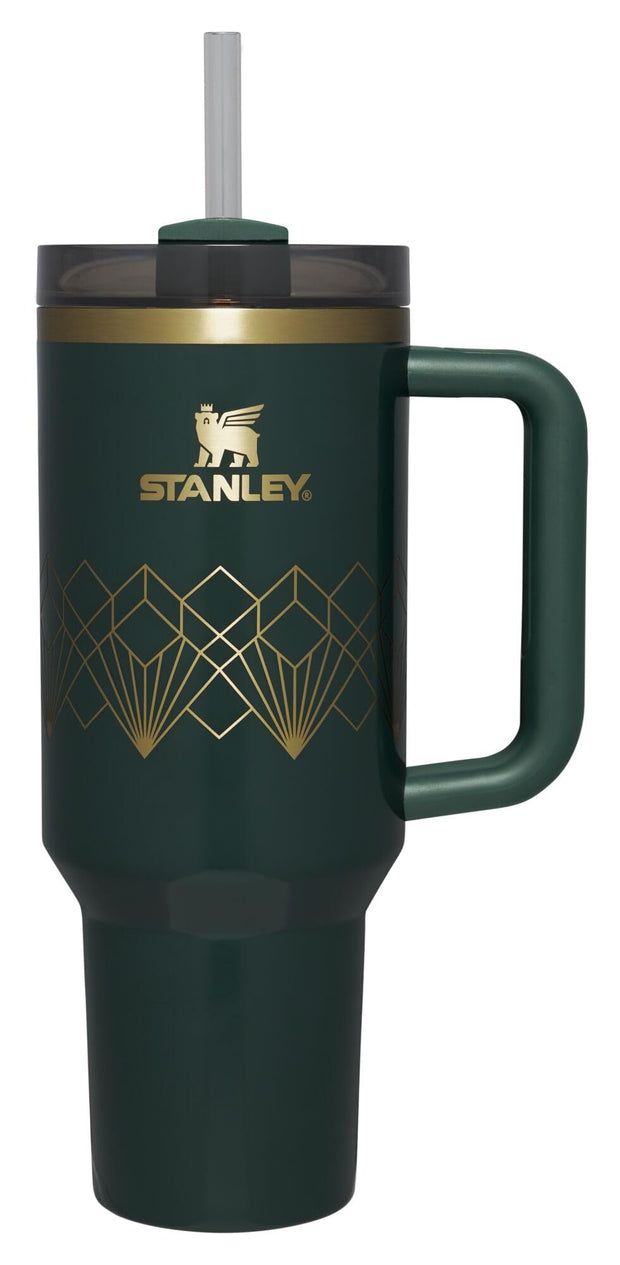 STANLEY Quencher H2.0 Tumbler with Handle and Straw 40 oz | Flowstate 3-Position Lid | Cup Holder Compatible for Travel | Insulated Stainless Steel Cup | BPA-Free | Black Chroma