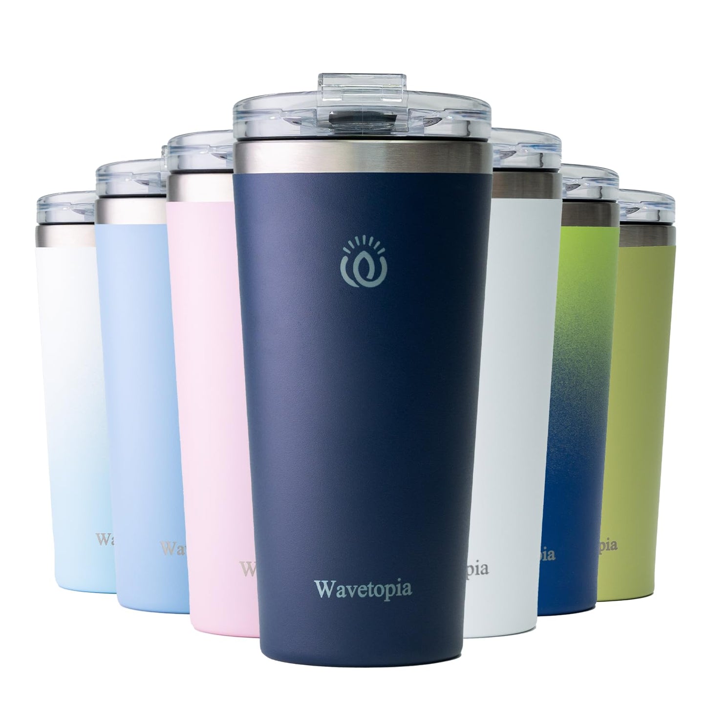 Insulated Coffee Mug with Lid, Reusable Stainless Steel Travel Coffee Cup, 16 Oz Double Wall Vacuum Spill Proof Tumbler Cups for Men and Women Hot & Cold Drinks（Black）