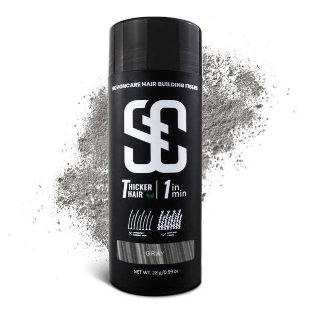 SOVONCARE Hair Fibers for Thinning Hair Dark Brown, Hair Building Fibers for Bald Spots Undetectable & Natural, Conceals Hair Loss, Fill In Fine Hair Powder Hair Thicker Instantly for Women & Men 28g