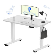 FLEXISPOT EN1 Whole-Piece Standing Desk, 48 x 24 Inches Height Adjustable Desk Stand up Desk Home Office Table for Computer Laptop (White Frame + Maple Desktop)
