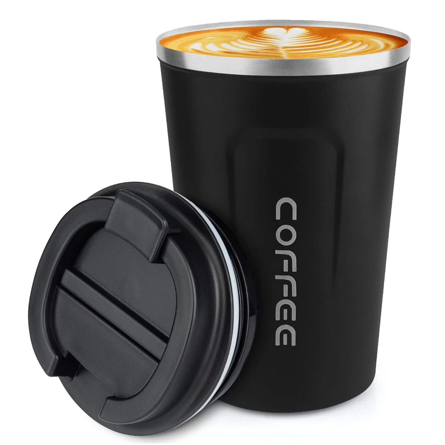 12 oz Stainless Steel Vacuum Insulated Tumbler - Coffee Travel Mug Spill Proof with Lid - Thermos Cup for Keep Hot/Ice Coffee,Tea and Beer (Green)