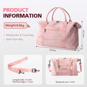 TOPBAG Travel Duffle Bag, Waterproof Weekender Bag Carry On Tote Bags for Women, Duffel Bag Sport Gym Bag for Men, Hospital Bag for Labor and Delivery, Overnight Bag Luggage Bag with Trolley Sleeve