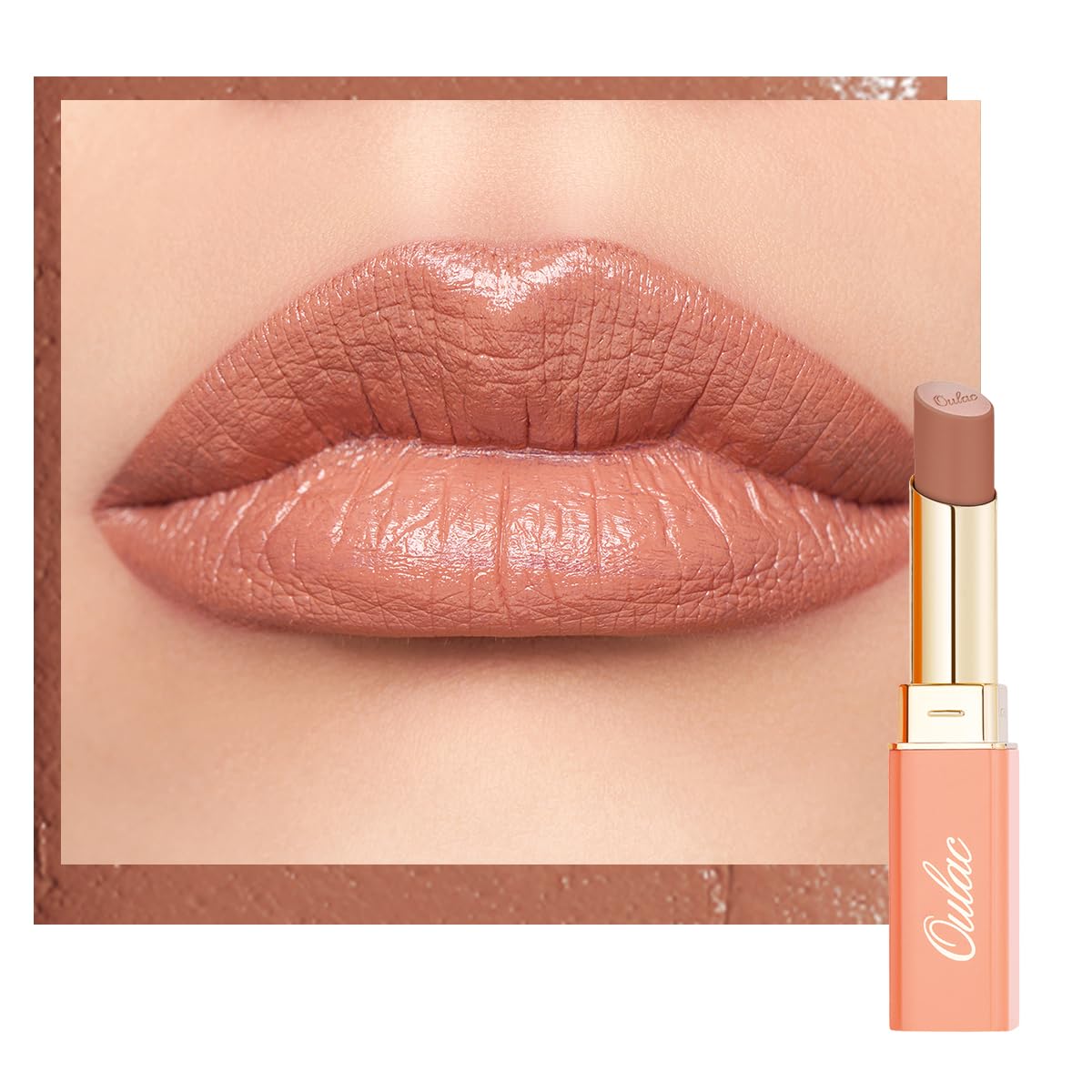 Oulac Beige Lipsticks for Women, Pale Nude Matte Lip Base, Full Coverage Lip Color, Satin Matte Finish, Cream Texture, Hydrating, Infused with Hyaluronic Acid, Vegan & Clean Beauty 4g SG01 Bare