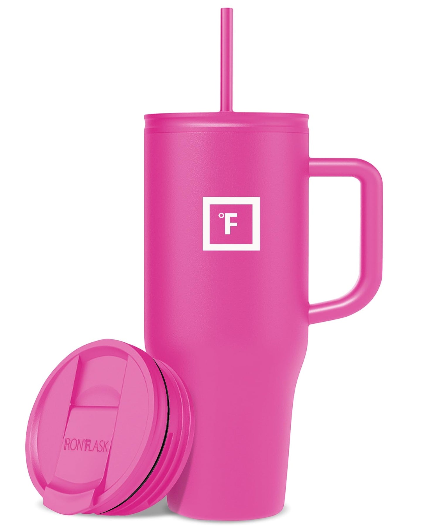 IRON °FLASK Co-Pilot Insulated Mug w/Straw & Flip Cap Lids - Cup Holder Bottle for Hot, Cold Drink - Leak-Proof - Water, Coffee Portable Travel Mug - Aurora, 32 Oz