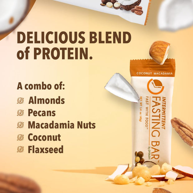 Prolon Fasting Bars | 5g Protein, 7g Fiber | Keto-Friendly, Gluten-Free, Dairy-Free, Plant-Based | Nutrition for Intermittent Fasting | Formulated to Not Break Your Fast | Coconut Macadamia Nut (24 Count)