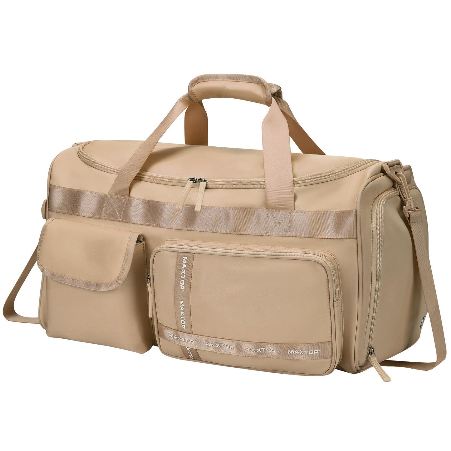 MAXTOP Gym Bag for Women Men Travel Duffle Bag Large Capacity Carry On Weekender Overnight Bag With Shoe Compartment Gym Tote Dry Wet Separation Duffel Bag for Travel