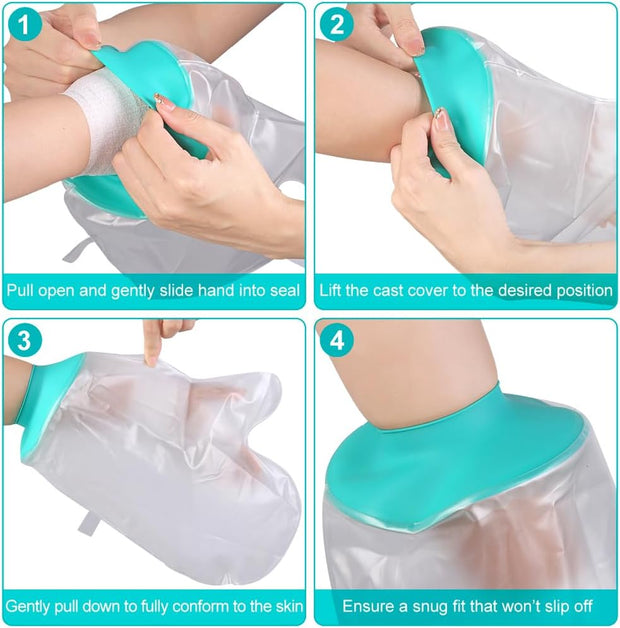 Waterproof Leg Cast Cover for Showering, Reusable Shower Sleeve for Lower Leg After Surgery, Watertight Non-Slip Adult Fracture Protector Bag, Water Proof Medical Covers for Calf/Ankle/Wound/Bandages