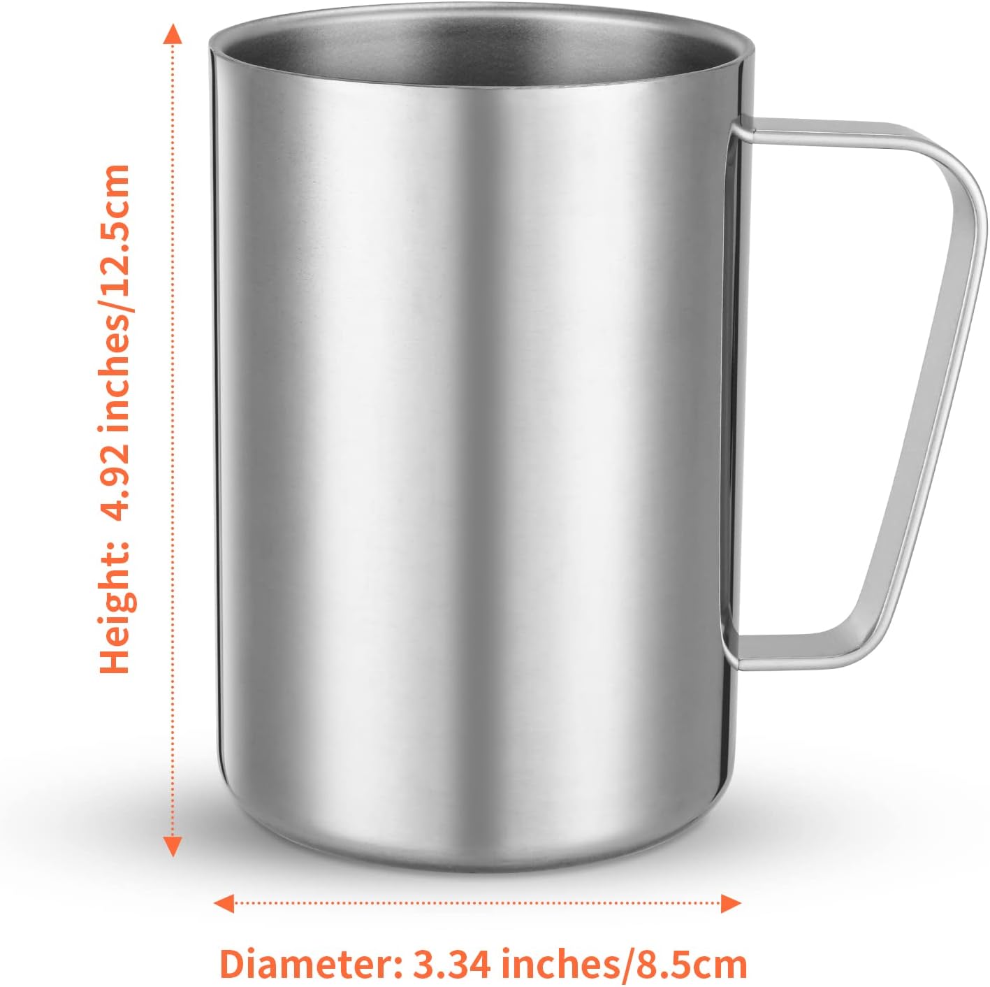 16.9oz/500ml Stainless Steel Double Wall Mug,Camping Mug,Suitable for Coffee, Milk,Juice,Tea and other Cold or Hot Drinks