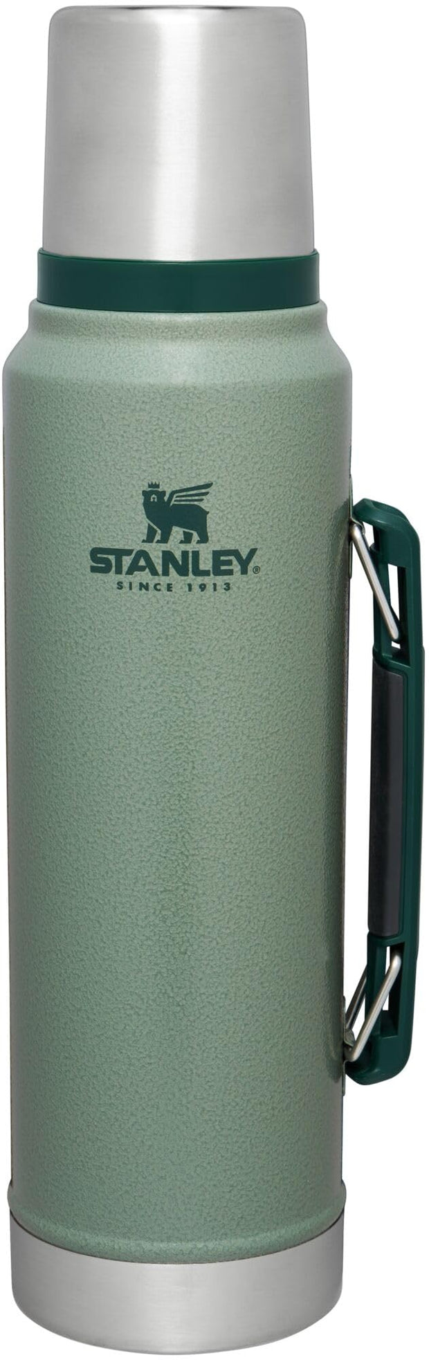 Stanley Classic Legendary Vacuum Bottle 2.0 qt | Wide Mouth with Leakproof Cup Lid | Keep Drinks Hot or Cold | Packable for Travel | Insulated Stainless Steel Thermos | BPA-Free | Hammertone Green