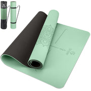 Yoga Mat Non Slip TPE Thick Yoga Mat with Alignment Mark, Large Size 72"L x 32"W x 0.32"Th or 0.24"Th, Anti-Tear Exercise & Fitness Mat for Yoga, Pilates & Floor Workouts