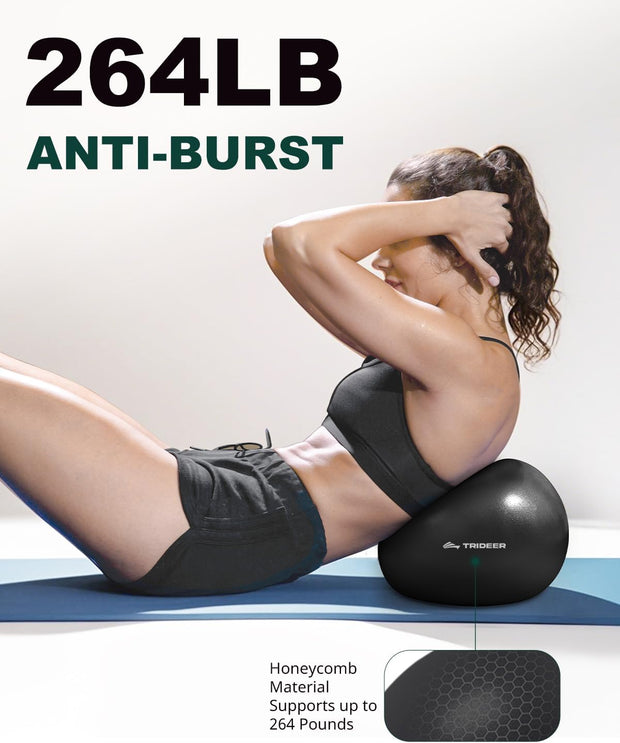 Trideer Pilates Ball 9 Inch, Small Exercise Ball with Exercise Guide for Yoga, Core Training, Physical Therapy, Balance, Stability, Stretching