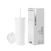 Simple Modern Insulated Tumbler with Lid and Straw | Iced Coffee Cup Reusable Stainless Steel Water Bottle Travel Mug | Gifts for Women Men Her Him | Classic Collection | 24oz | Midnight Black