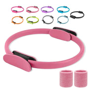 Pilates Ring Fitness Trainer, Pilates Ring Magic with Double Padded Handles, Pilates Ring Fitness Circle 14.96" Yoga Rings Magic Circle for Toning Arms