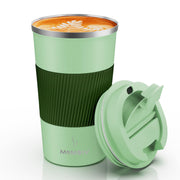 MOMSIV 12oz Travel Mug, Insulated Coffee Cup with Leakproof Lid, Travel Coffee Mug Vacuum Stainless Steel Double Walled Reusable Coffee Cup for Hot and Cold Water Coffee