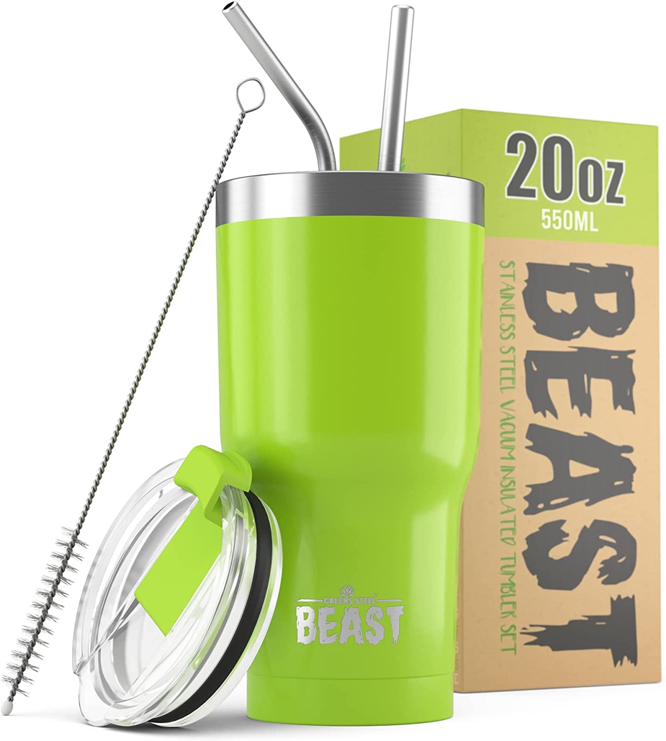 Beast 50 oz Tumbler Stainless Steel Vacuum Insulated Coffee Ice Cup Double Wall Travel Flask (Arctic White)