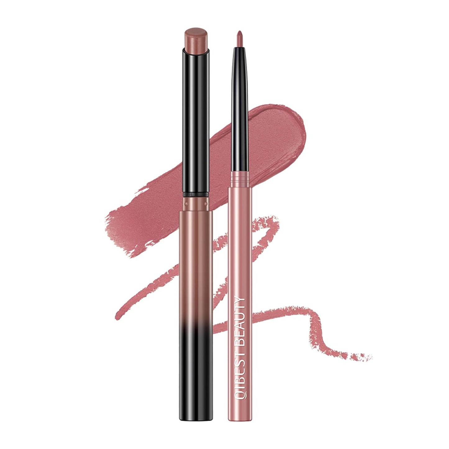 QiBest 7Pcs Matte Liquid Lipstick + 1Pcs Lip Plumper Makeup Set Kit, Pigmented Long Lasting Lip Gloss Set, Velvet Waterproof Halloween Lip Makeup Valentine's Gift Sets for Girls and Women