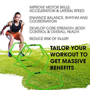 Yes4All Hex Agility Rings/Speed Rings with Carrying Bag – Hexagon Rings, Agility Hurdles for Agility Footwork Training