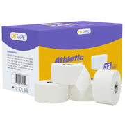 OK TAPE Athletic Sports Tape（32-Rolls - 45ft Per Roll Very Strong Tape for Athlete & Sport Trainers & First Aid Injury Wrap, Perfect for Fingers Ankles Wrist on Bat, Hockey Stick - White