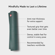 Manduka PRO Yoga Mat 71" - 6mm | Lifetime Durability | Hygienic Construction | Premium Studio Quality | Teacher Approved | 71 x 26 inches | Verve