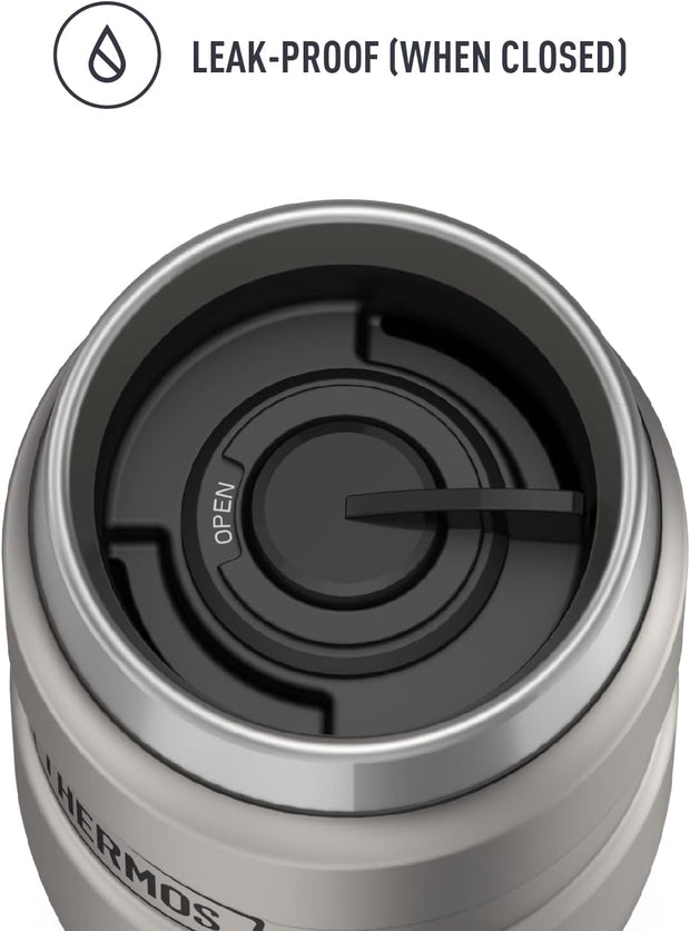 THERMOS Stainless King Vacuum-Insulated Travel Tumbler, 16 Ounce, Matte Steel