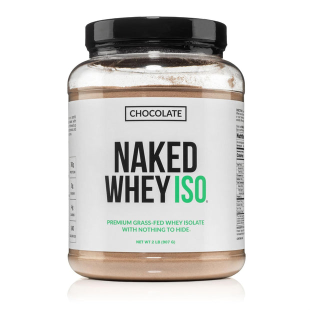 NAKED Whey Isolate Protein - Only 2 Ingredients, 30g Grass-Fed Protein, Zero Carb, Unflavored, Undenatured, Non-GMO, No Soy, Gluten-Free, No Preservatives - 28 Servings