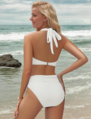 Sopliagon Women's Bikini Sets Twist Front Two Piece Swimsuit Halter Bathing Suit