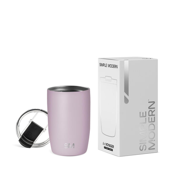 Simple Modern Travel Coffee Mug Tumbler with Flip Lid | Reusable Insulated Stainless Steel Cold Brew Iced Coffee Cup Thermos | Gifts for Women Men Him Her | Voyager Collection | 12oz | Almond Birch