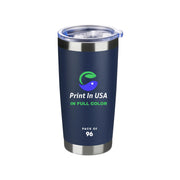 Personalized Custom Print in USA Tumbler 20oz Stainless Steel Double Wall Coffee Cup with Lid & Straw Insulated Tumbler with Colorful Text Logo Photo