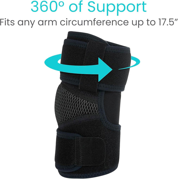 Vive Elbow Brace - Tennis Compression Sleeve - Wrap for Golfers, Bursitis, Left or Right Arm - Tendonitis Support Strap for Golf, Men and Women - Epicondylitis and Sports Recovery