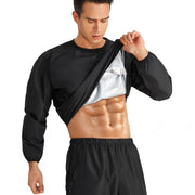 Sauna Suit for Men Heats Sauna Sweat Shirt Non Rip Boxing Sweat Suits Weight Loss Gym Tops Sauna Pants