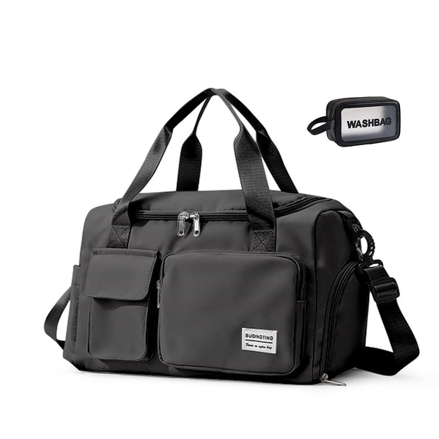 Small Gym Bag for Women, Travel Duffle Bag Carry On Weekender Bag with Shoe Compartment