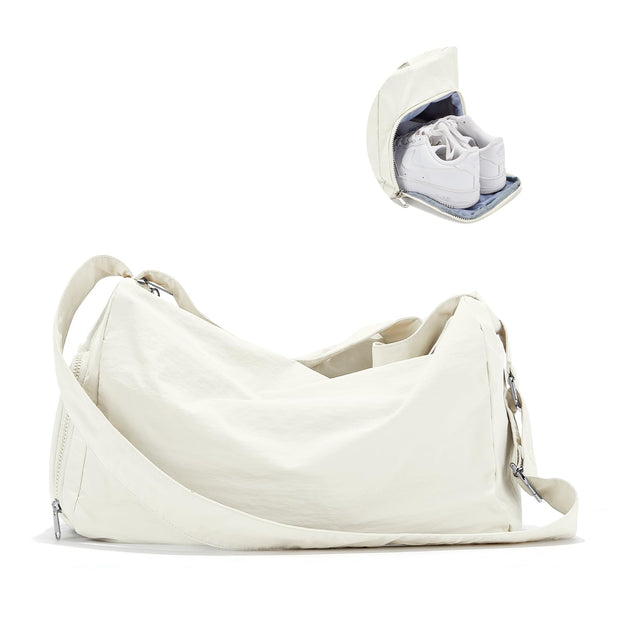 Small Gym Bag with Shoe Compartment, Workout Sport Duffle Bag for Women Travel, Waterproof Shoulder Overnight Bags Lightweight Carry on Tote Bags for Swim, Yoga, Dance