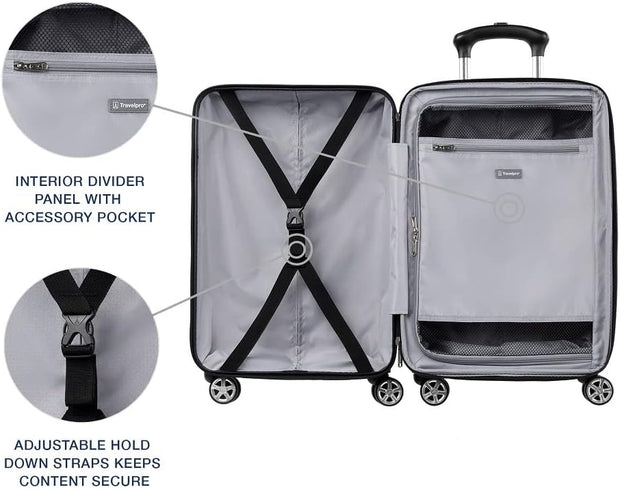 Travelpro Runway 2 Piece Luggage Set, Carry-on & Convertible Medium to Large 28-Inch Check-in Hardside Expandable Luggage, 8 Spinner Wheels, TSA Lock, Hardshell Suitcase, White