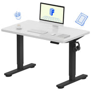 FLEXISPOT EN1 Whole-Piece Standing Desk, 48 x 24 Inches Height Adjustable Desk Stand up Desk Home Office Table for Computer Laptop (White Frame + Maple Desktop)