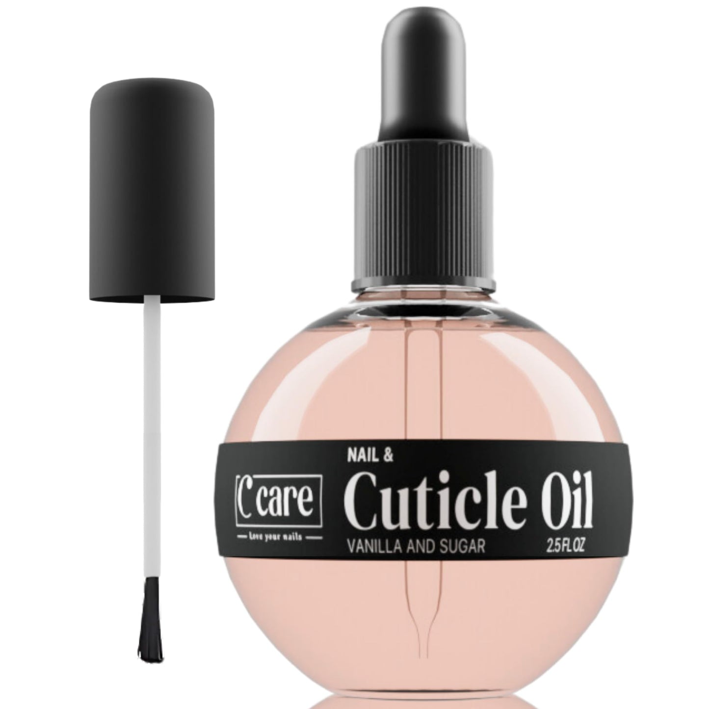 C CARE Sweet Almond Cuticle Oil For Nails - Repairs Cuticles Overnight - Moisturizes and Strengthens Nails and Cuticles - Dropper & Brush included - 2.5oz