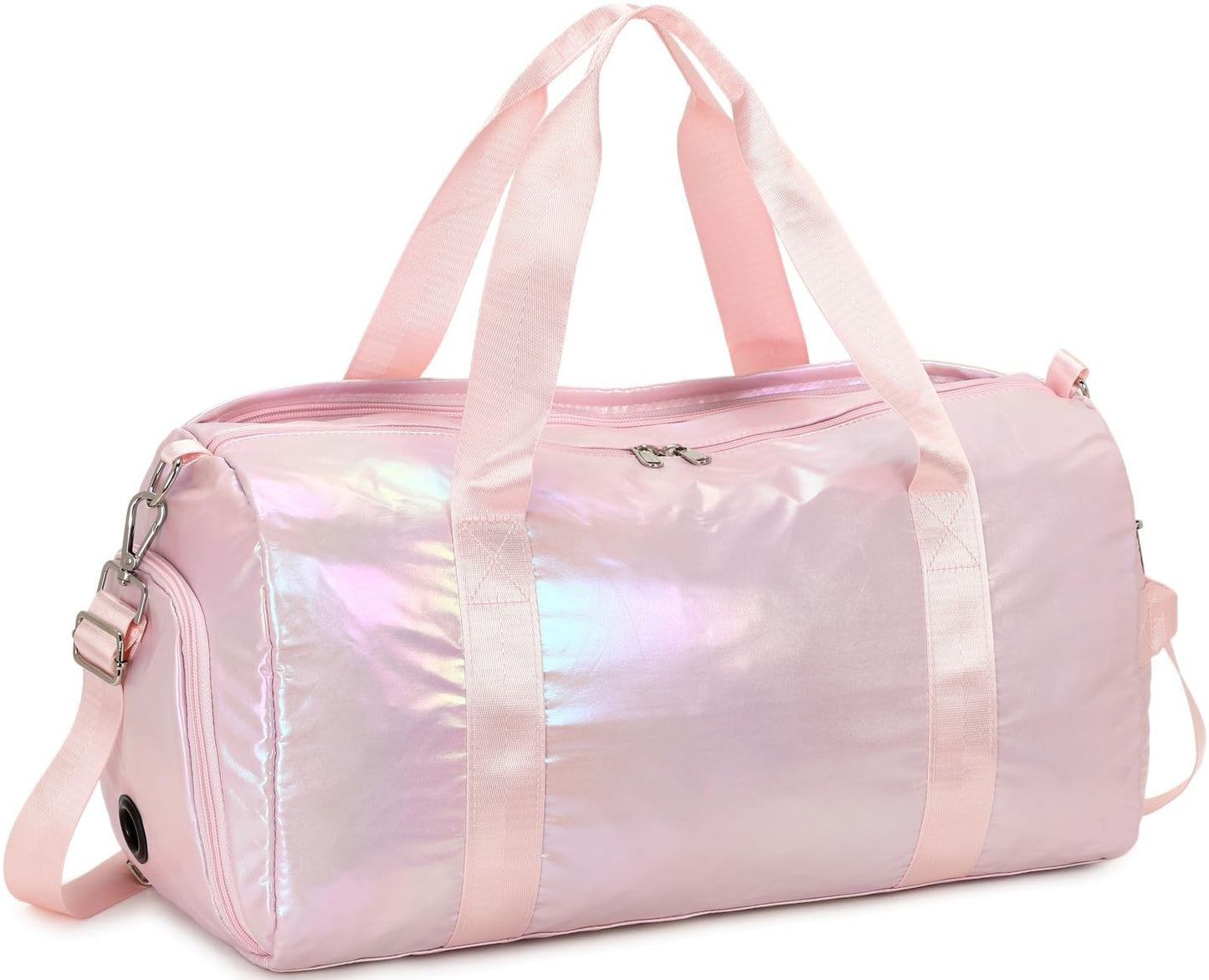 Duffle Bag for Gym Sports Women Girls Workout Travel Bag Weekender with Shoe Compartment and Wet Pocket