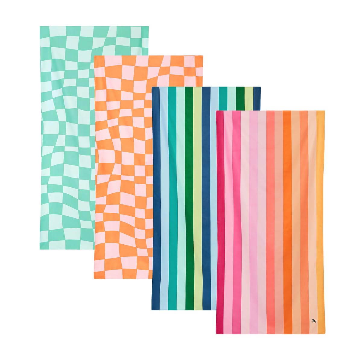 Dock & Bay Beach Towel - Quick Dry, Sand Free - Compact, Lightweight - 100% Recycled - Includes Bag - Cabana - Bondi Blue - Large (160x90cm, 63x35)