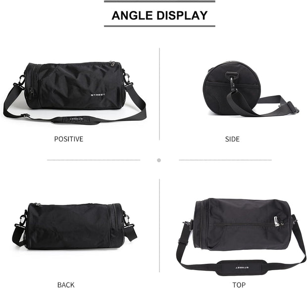 Small Sports Gym Bag Workout Lightweight Duffel Bags for Men and Women Black X-Small