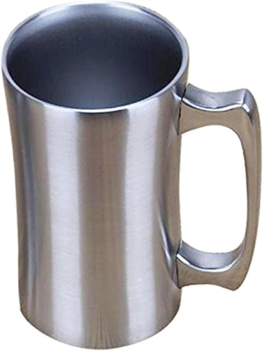 Insulated Cup, Stainless Steel Coffee Mug, 20 oz Coffee Mug, (560 ml), Double Wall Beer Stein, Tumbler with Handle, Insulated Beer Mug with Lid