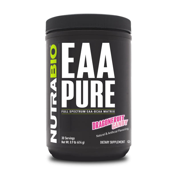 NutraBio – EAA Pure – 9 Amino Acids – Muscle Repair and Recovery, 30 Servings, Cherry Limeade – Pre or Post Workout – All Day Recovery