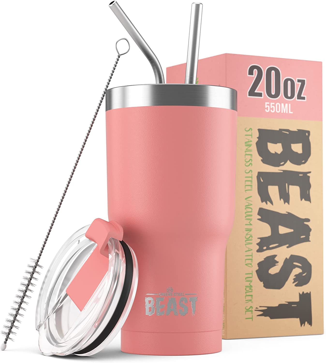Beast 50 oz Tumbler Stainless Steel Vacuum Insulated Coffee Ice Cup Double Wall Travel Flask (Arctic White)