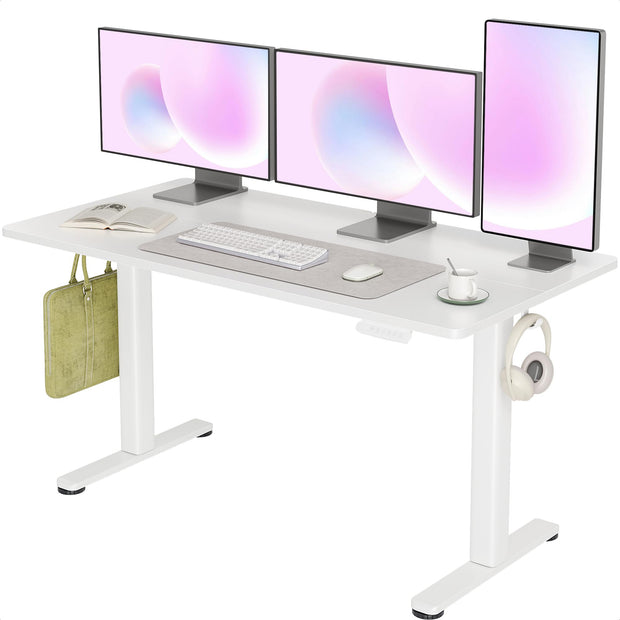 INNOVAR Electric Standing Desk, Adjustable Height Stand up Desks, 48 x 24 Inches Sit Stand up Desk for Home Office Computing, 3-Preset Memory Height Ergonomic Rising Desks, Black