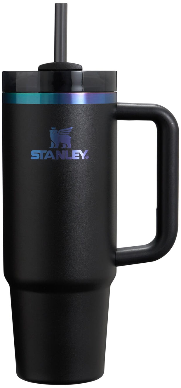 STANLEY Quencher H2.0 Tumbler with Handle and Straw 40 oz | Flowstate 3-Position Lid | Cup Holder Compatible for Travel | Insulated Stainless Steel Cup | BPA-Free | Black Chroma