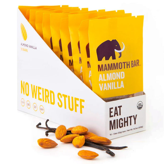 Mammoth Bar Variety Pack – 10 Organic Protein Bars – Prebiotic • Paleo • Gluten Free • Egg Protein • GMO Free • Raw • Premium Nuts
