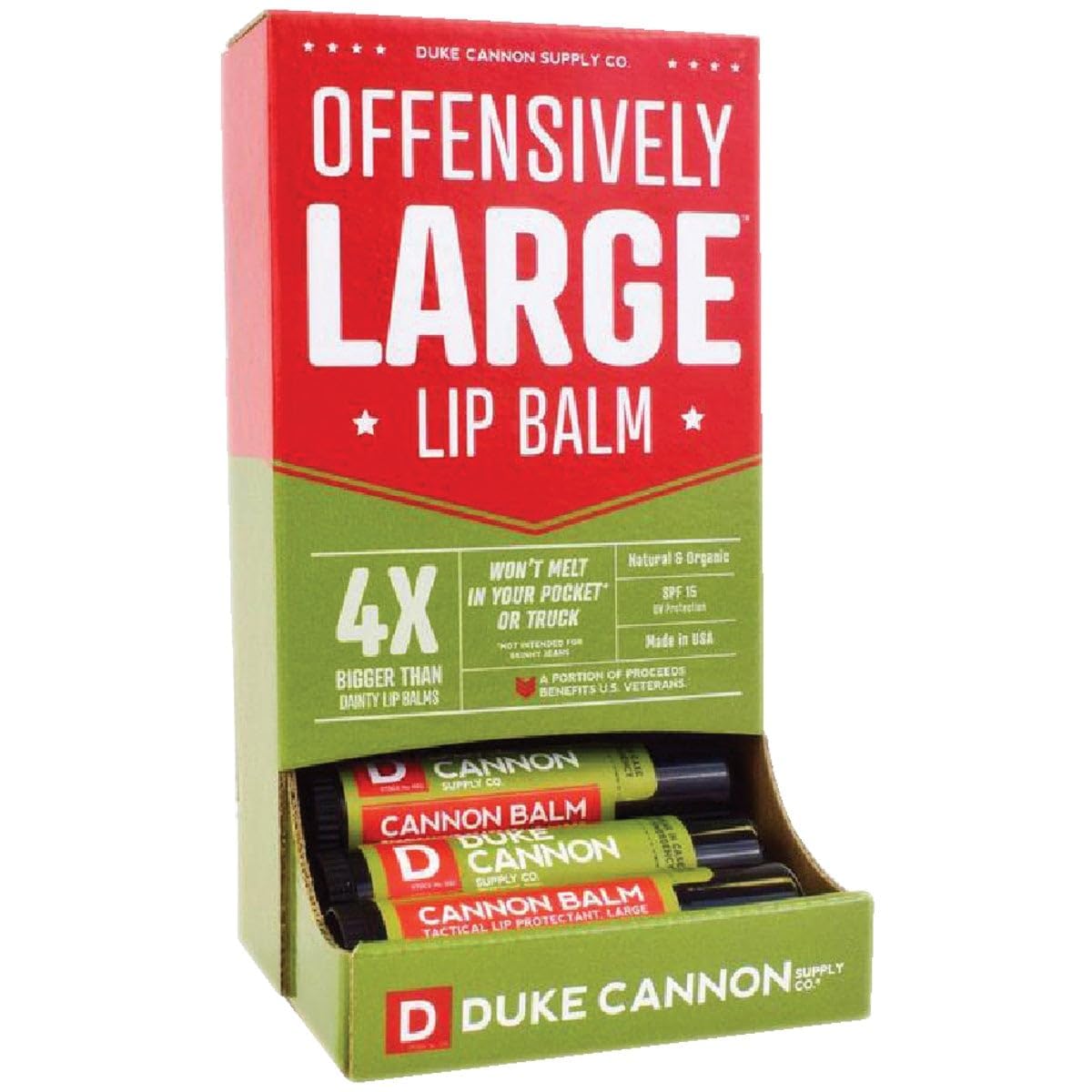 Duke Cannon Supply Co. - Tactical Lip Protectant Balm, Fresh Mint (3 Pack of 0.56 oz) Superior Performance Lip Protection Balm for Hard Working Men - Fresh Mint