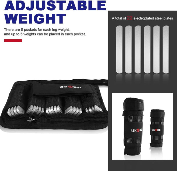 Wrist Arm Weights, Adjustable Wrist Weights, Removable Wrist Ankle Weights for Men Women, for Fitness, Walking, Jogging, Workout, Running, 1Pair 2 Pack