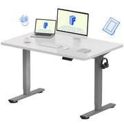 FLEXISPOT EN1 Whole-Piece Standing Desk, 48 x 24 Inches Height Adjustable Desk Stand up Desk Home Office Table for Computer Laptop (White Frame + Maple Desktop)
