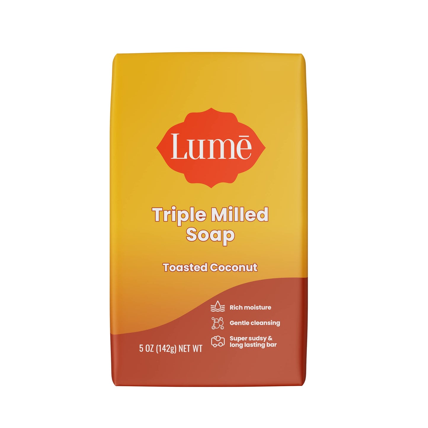 Lume Triple Milled Bar Soap - Rich Moisture & Gentle Cleansing - Paraben Free, Phthalate Free, Skin Safe - 5 ounce (Clean Tangerine)