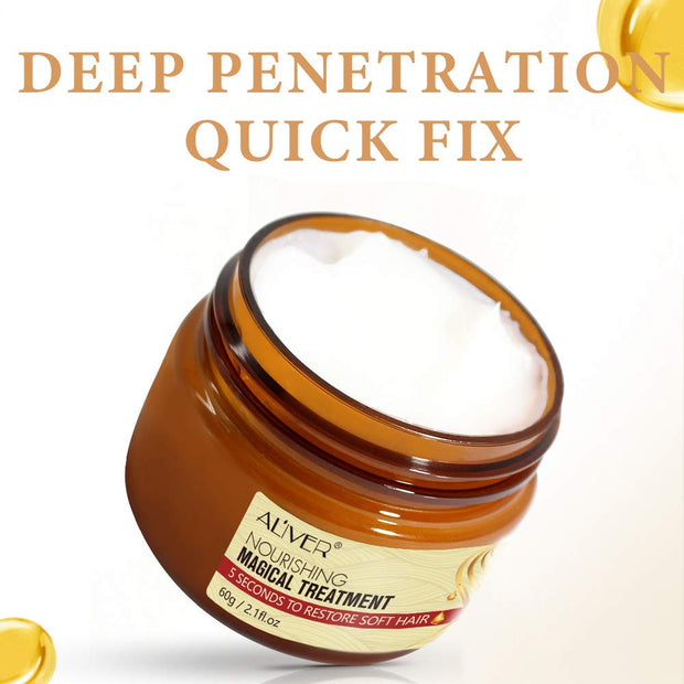 Magical Keratin Hair Treatment Oil, 2pcs Advanced Molecular Hair Roots Professtional Hair Conditioner, 5 Seconds to Restore Soft Hair, Deep Suitable for Dry & Damaged Hair-60ml