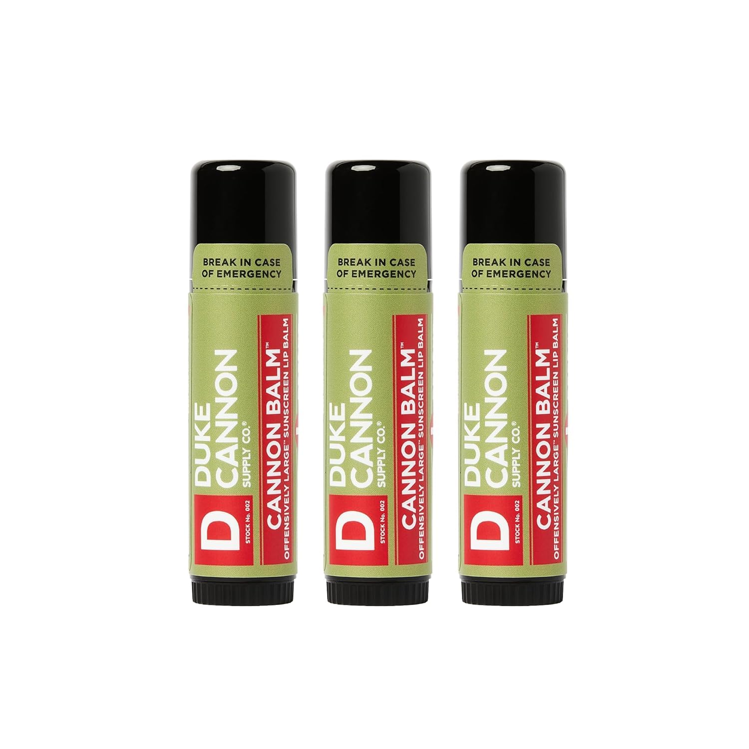 Duke Cannon Supply Co. - Tactical Lip Protectant Balm, Fresh Mint (3 Pack of 0.56 oz) Superior Performance Lip Protection Balm for Hard Working Men - Fresh Mint